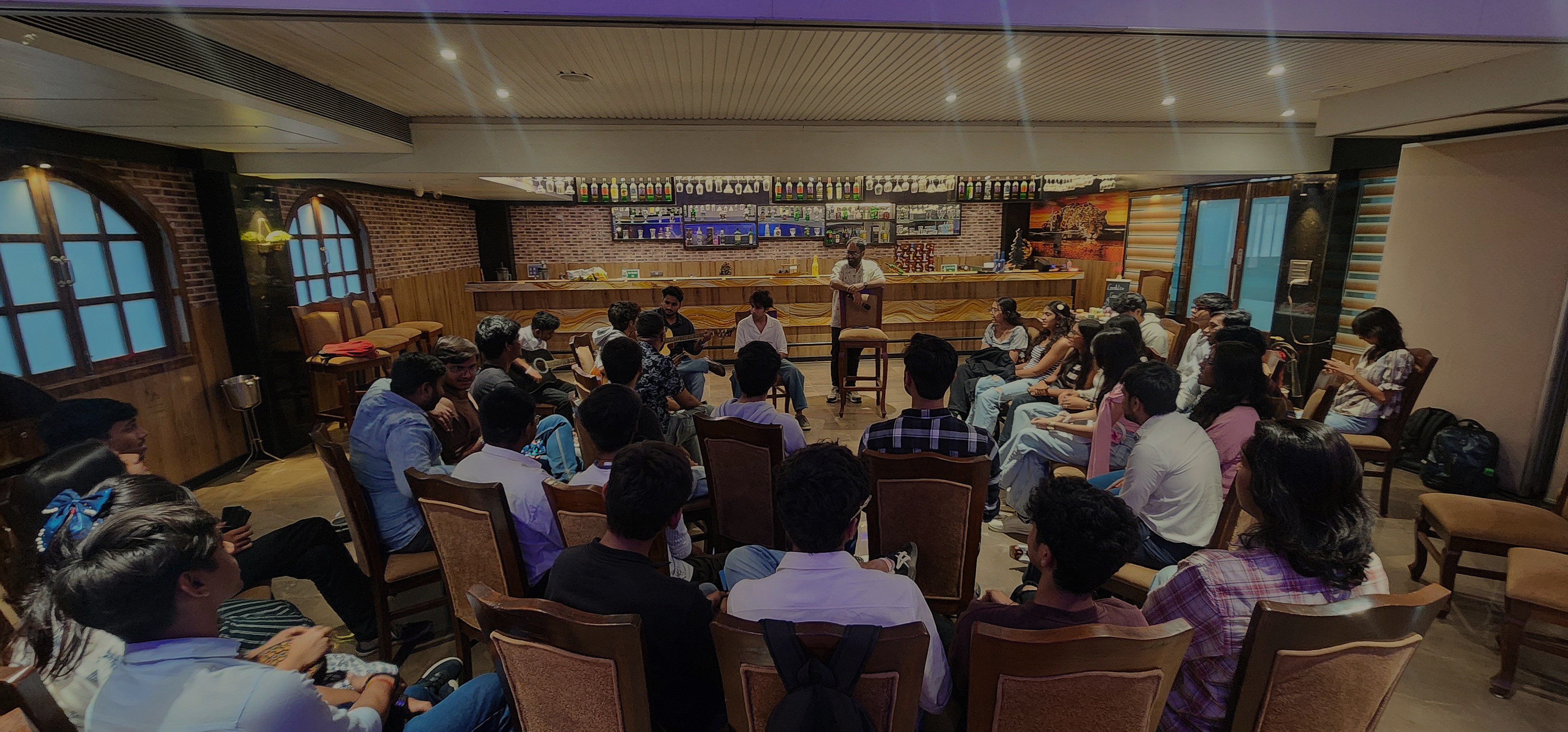 Large live event scene connecting planning, execution, and post-event memory.