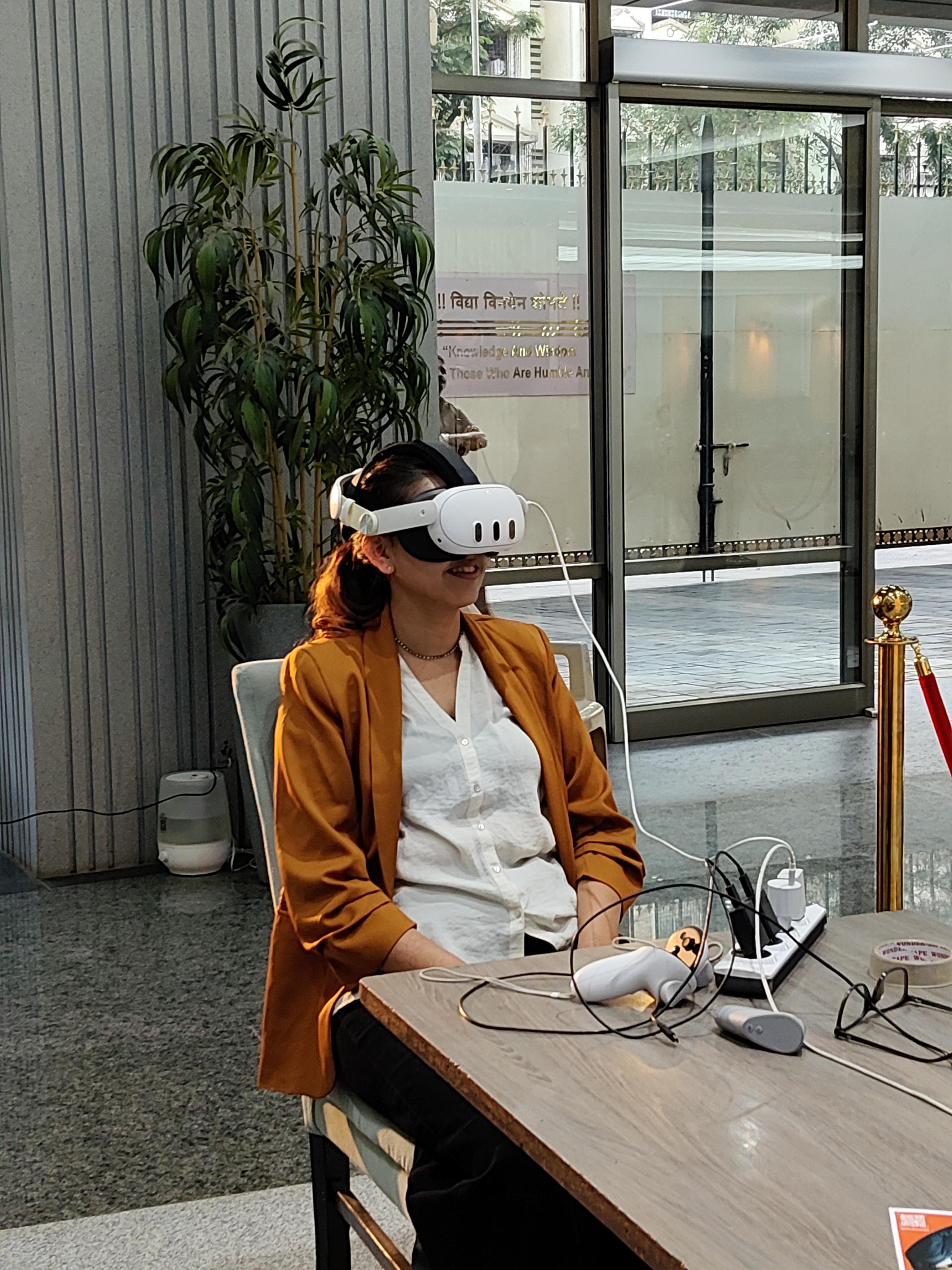 Organizers moving between venue checkpoints during setup